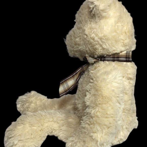 Ty Classic Charisse Ivory Cream Teddy Bear 2006 Beanbag Plush Plaid Bow RARE HTF - Picture 3 of 8